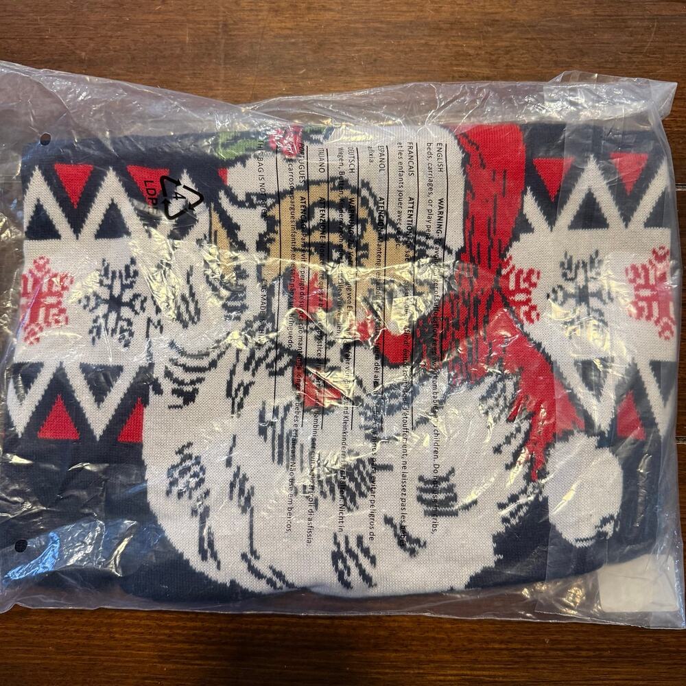 Vintage Look Santa Christmas Dog Sweater Size L